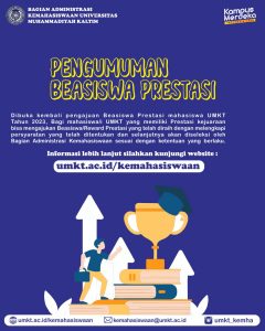 Pengajuan Insentif Beasiswa Prestasi Mahasiswa UMKT Tahun 2023