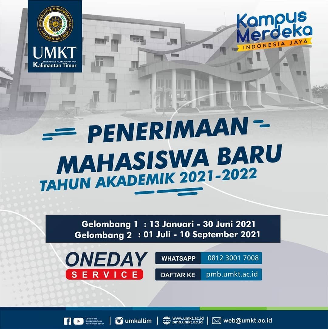 Penerimaan Mahasiswa Baru UMKT Tahun Akademik 2021/2022