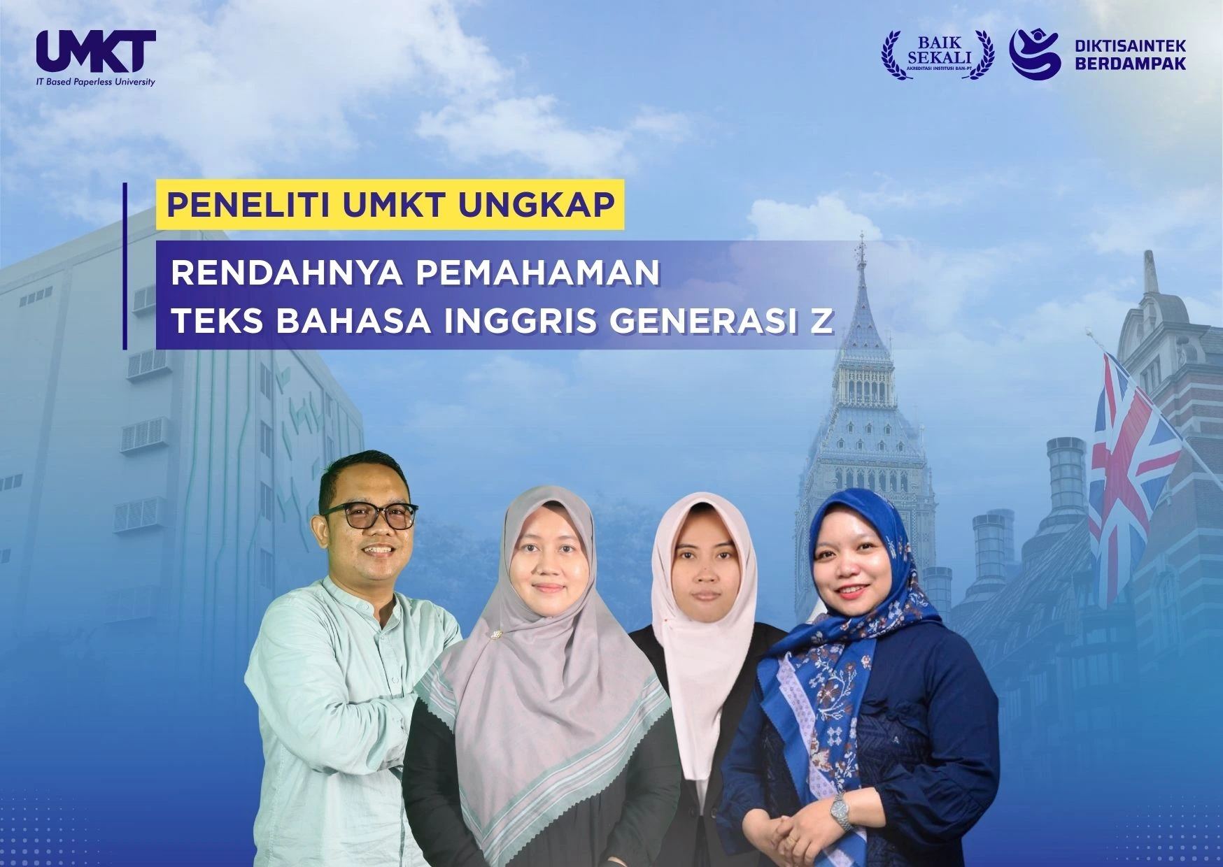 Penelitian UMKT Ungkap Rendahnya Pemahaman Teks Bahasa Inggris Generasi Z
