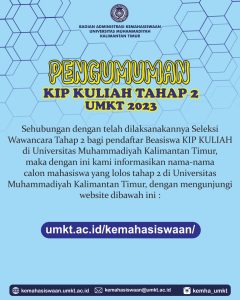 Pengumuman KIP Kuliah Tahap 2