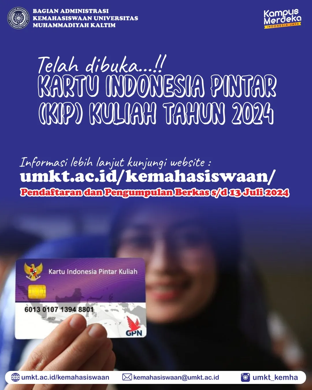 PENDAFTARAN BEASISWA KIP KULIAH UMKT TAHUN 2024