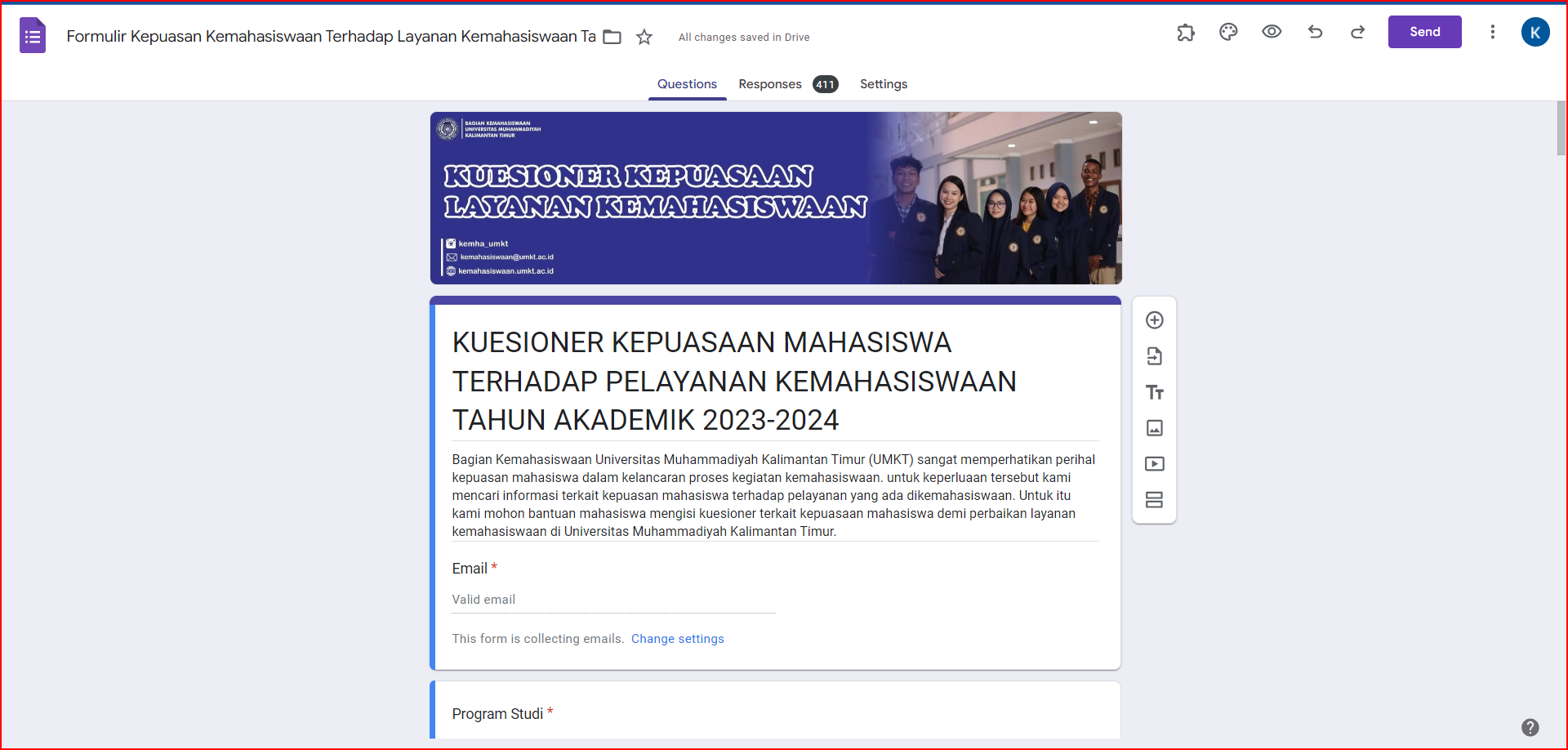 SURVEY KEPUASAN LAYANAN KEMAHASISWAAN