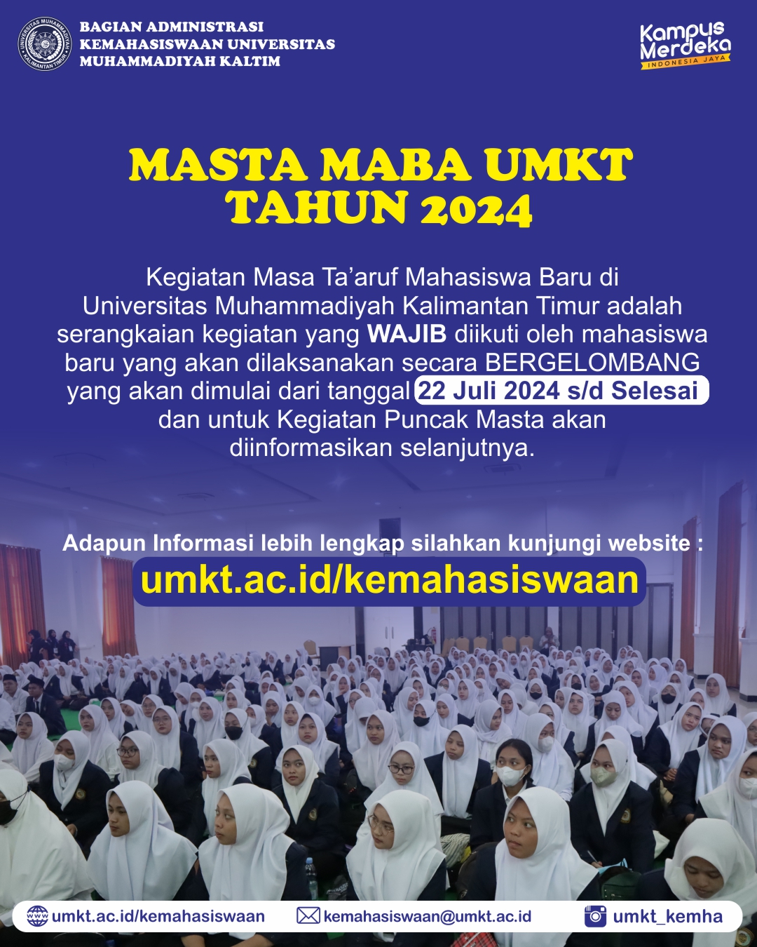 Kegiatan Masa Ta'aruf Mahasiswa Baru (MASTA MABA) Universitas Muhammadiyah Kalimantan Timur Tahun 2024
