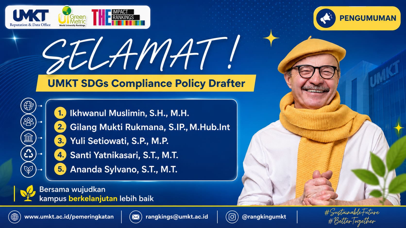 Announcement of the Results of UMKT SDGs Compliance Policy Drafting Selection 2026