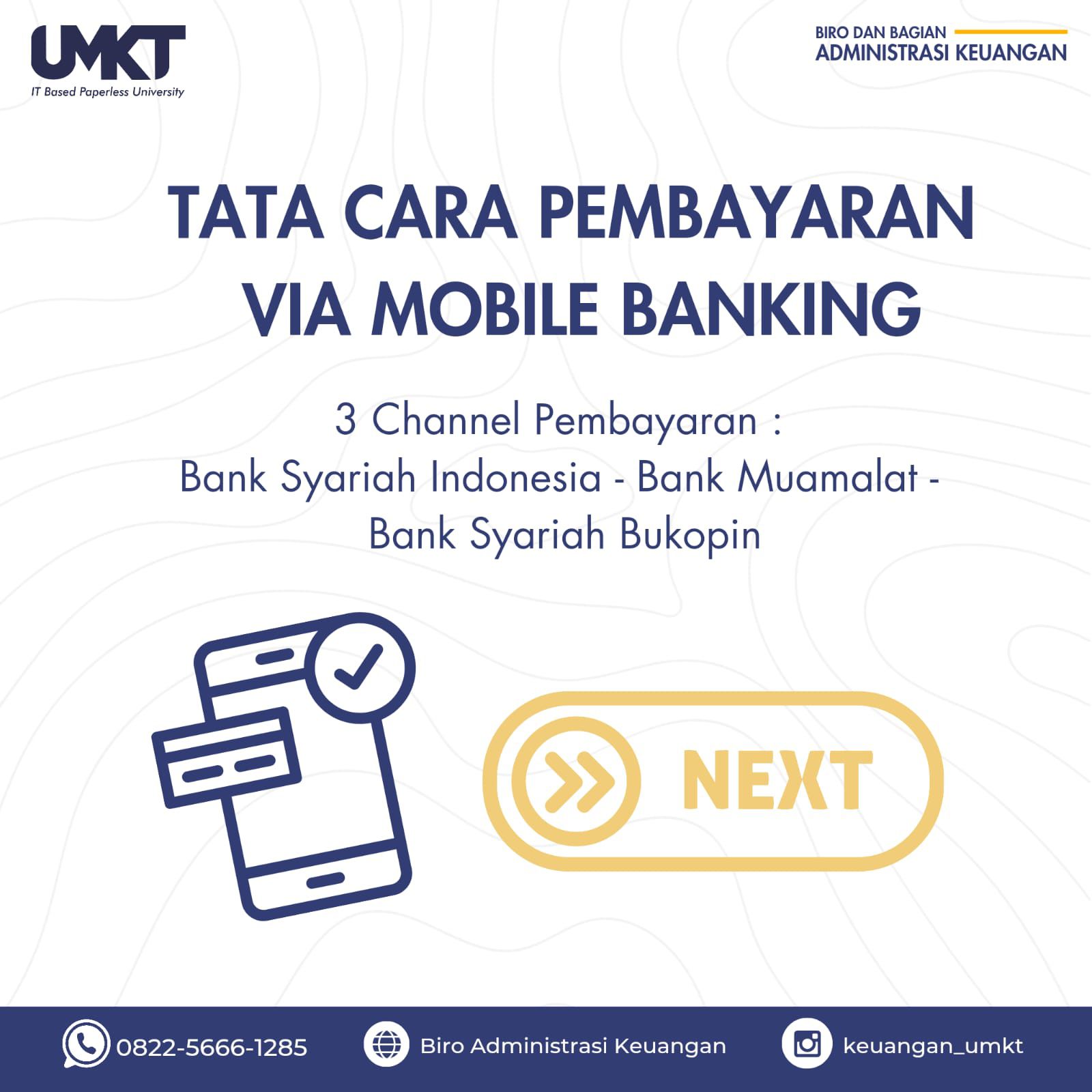 Tata Cara Pembayaran Pendidikan UMKT via Mobile Banking