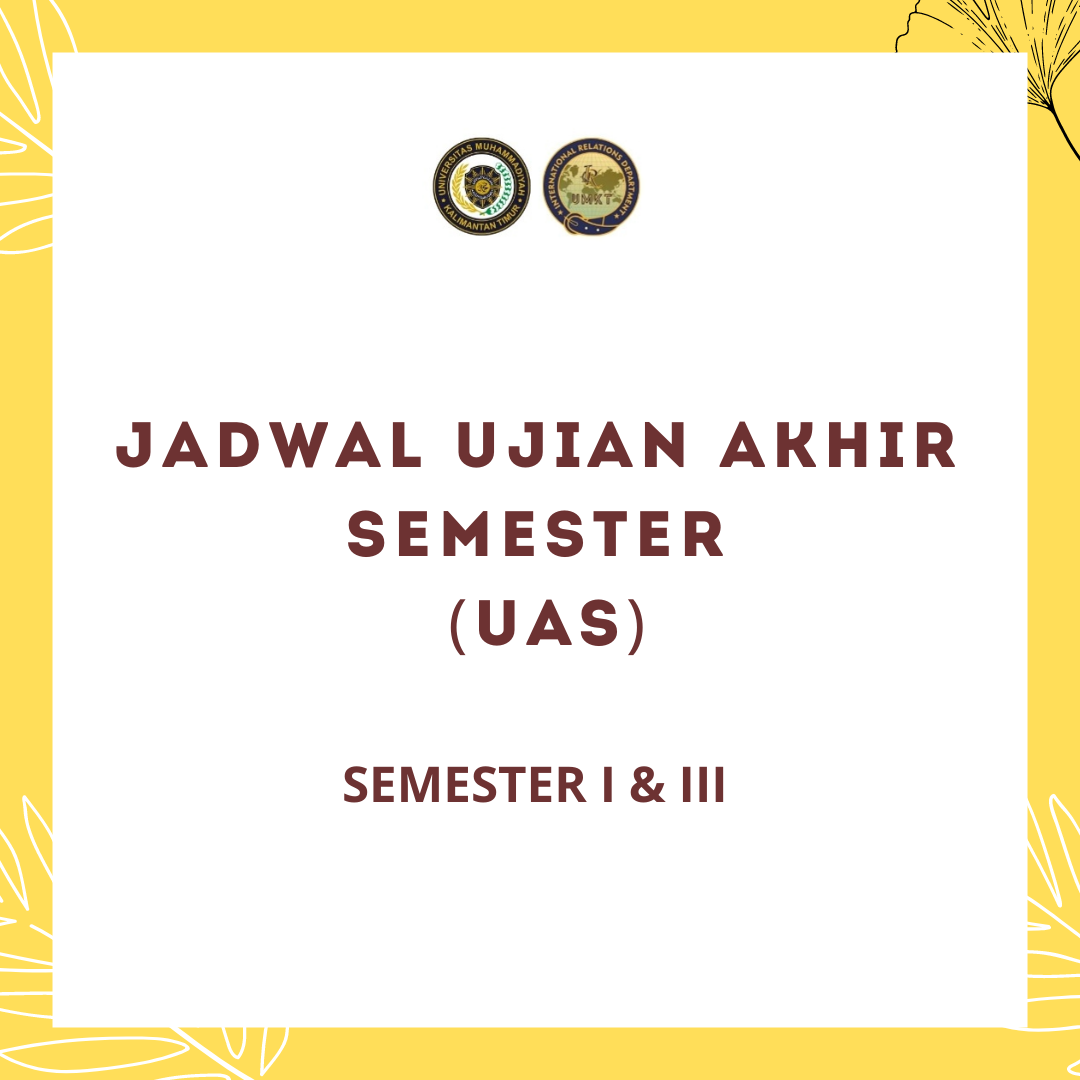 JADWAL UJIAN AKHIR SEMESTER (UAS) SEMESTER I & III TA. 2021/2022