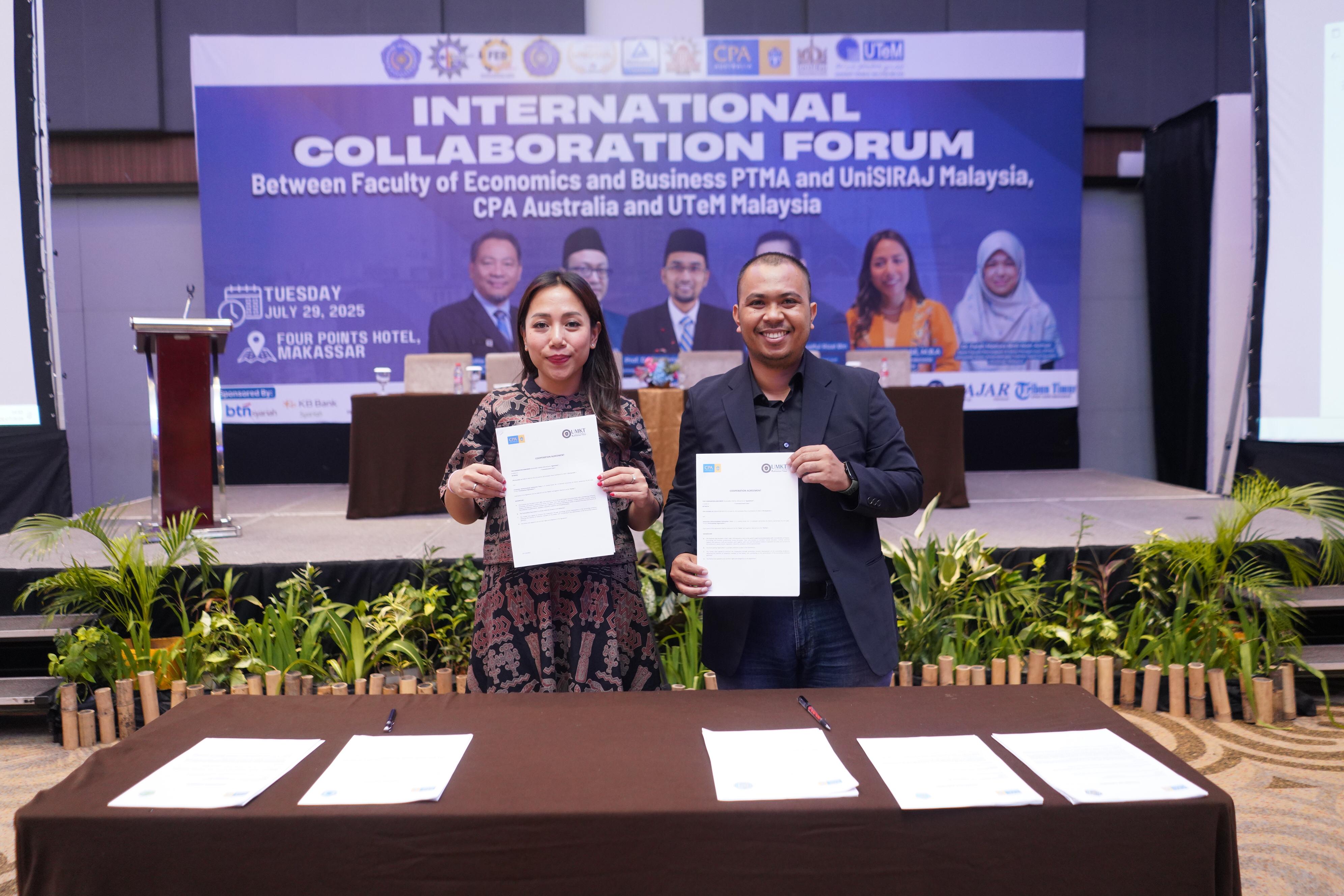 International Collaboration Forum & Penandatanganan MoU Prodi S1 Akuntansi PTMA dengan CPA Australia
