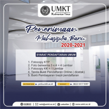 Penerimaan Mahasiswa Baru UMKT Tahun Akademik 2020/2021