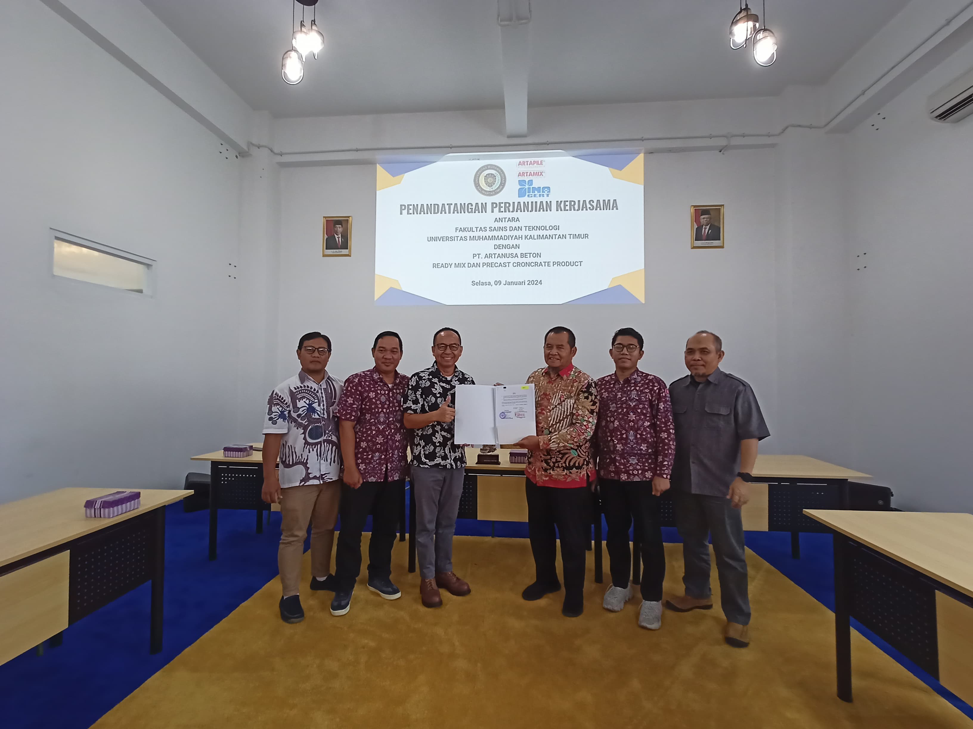 Pertandatanganan kerjasama antara Prodi S1 Teknik Sipil Fakultas Sains dan Teknologi UMKT dengan PT. Artanusa Beton Ready Mix Precast Croncrate Product