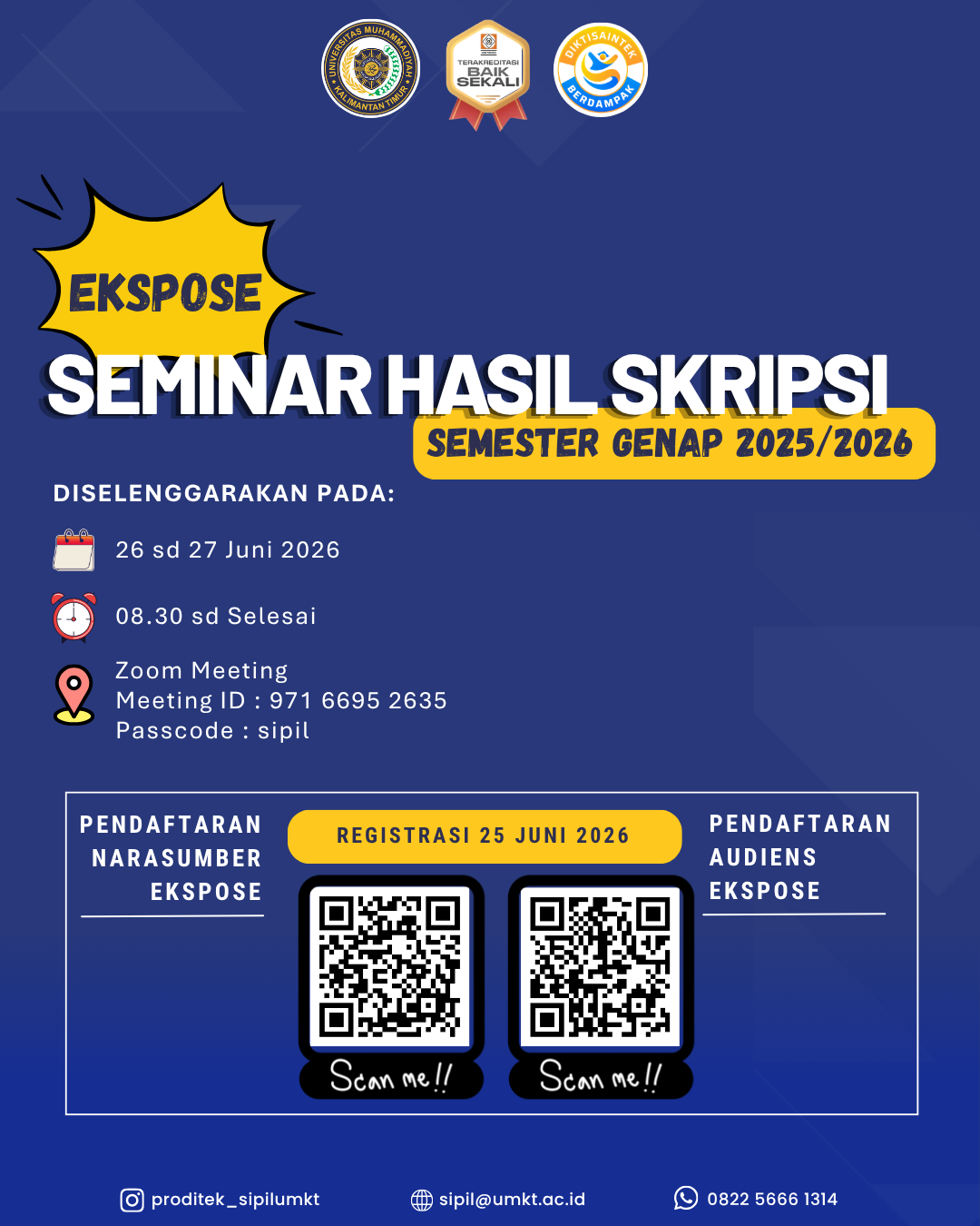 EKSPOSE SEMINAR HASIL SKRIPSI SEMESTER GENAP TAHUN AKADEMIK 2025/2026