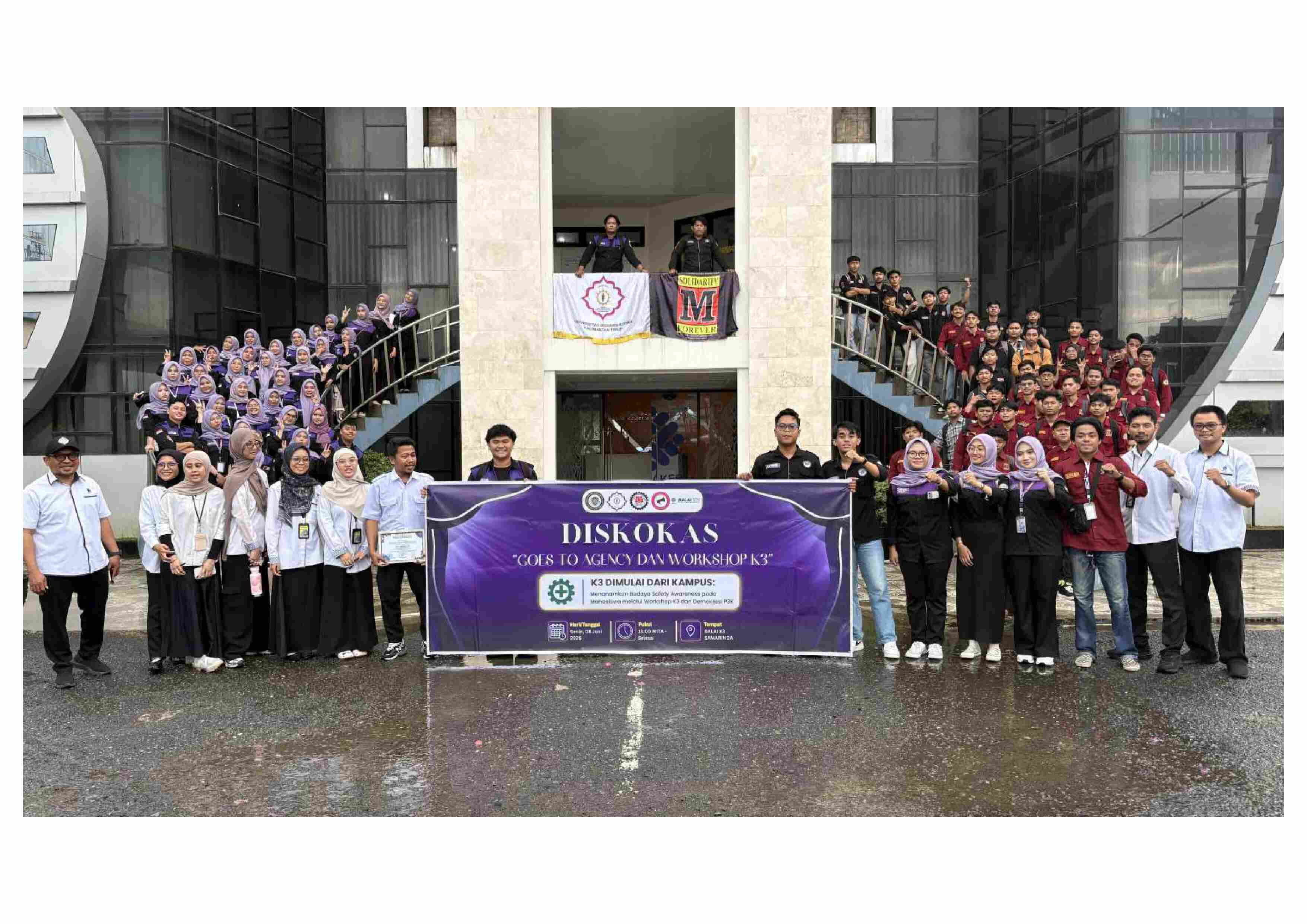 Himpunan Mahasiswa Teknik Mesin (HMTM) dan HIMAKESMAS UMKT Laksanakan Kunjungan Edukasi K3 ke Balai K3 Samarinda