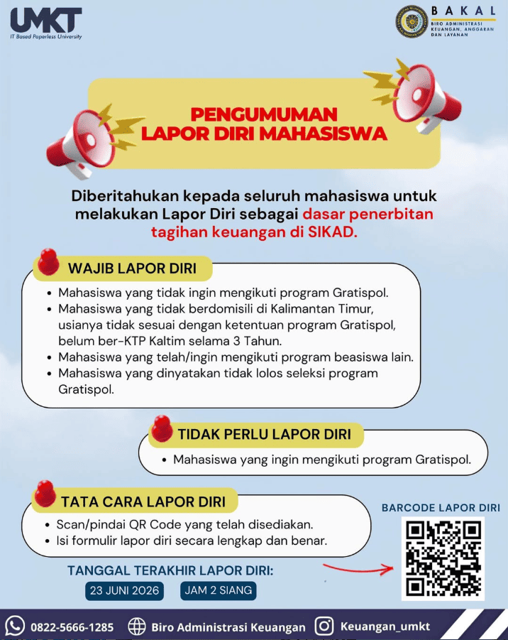 📢 PENGUMUMAN LAPOR DIRI MAHASISWA