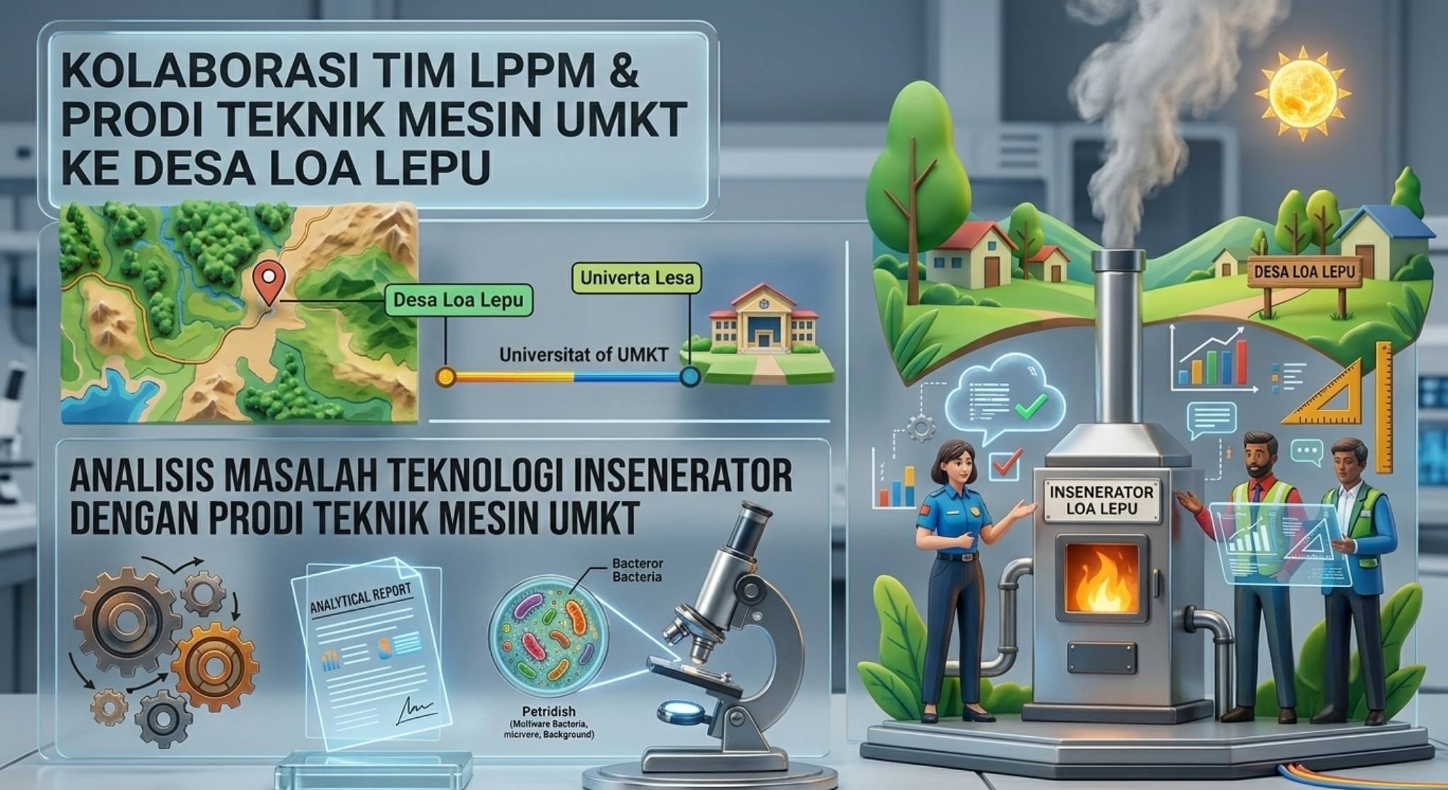 Tim LPPM dan Dosen Teknik Mesin UMKT Kunjungi Desa Loa Lepu, Analisis Solusi Teknologi Incinerator Sampah
