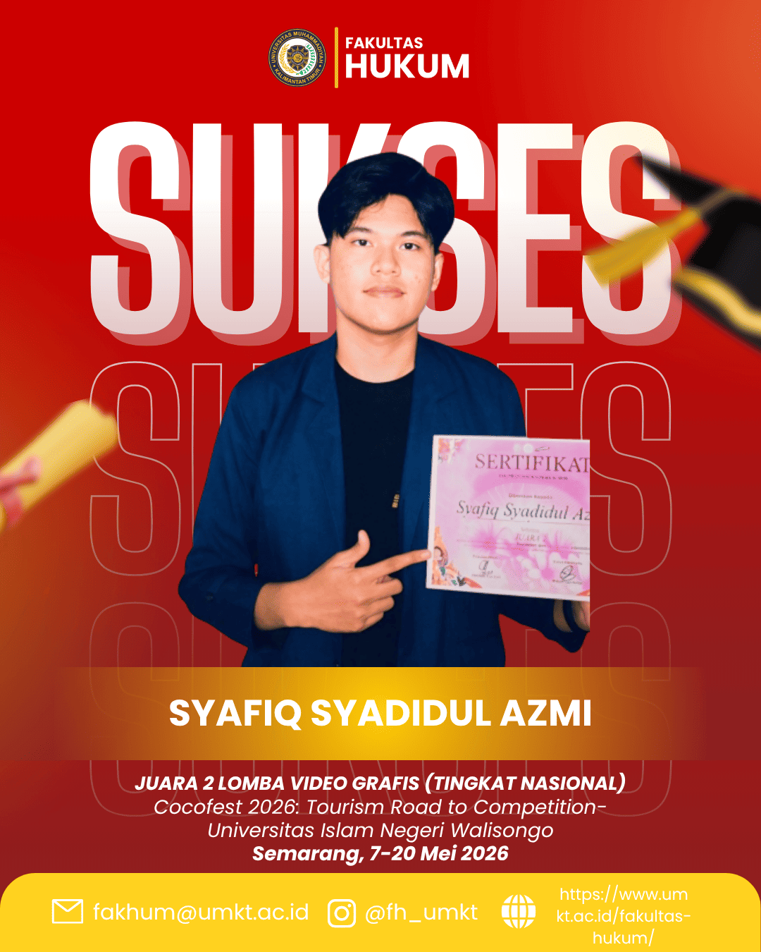 Mahasiswa Fakultas Hukum UMKT Raih Juara 2 Lomba Video Grafis Tingkat Nasional